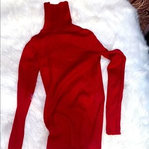Red turtle neck
